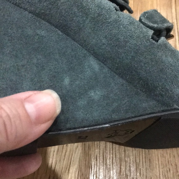 Gray Suede Gladiator Style Wedges - Picture 11 of 12